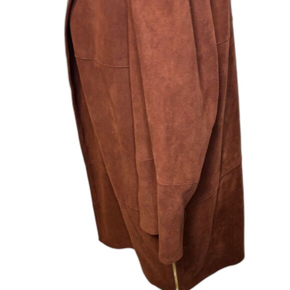 Chico's Topper Faux Suede Open Front Cardigan Jacket Duster Womens Style - Picture 4 of 6